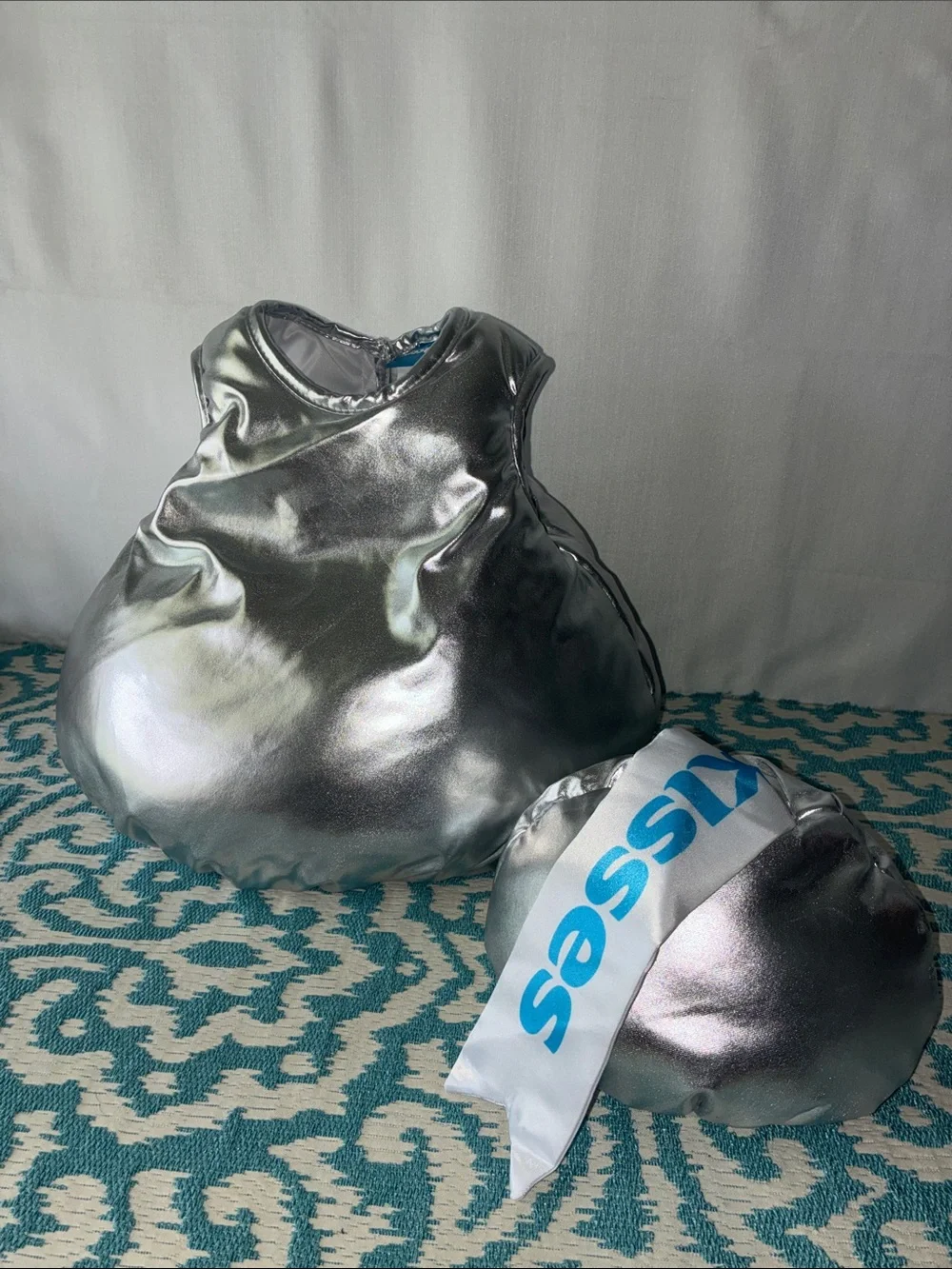 Hersheys Kiss Metallic Silver Kids Halloween Costume with Logo Cap